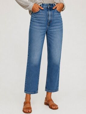 LOFT The Straight Jeans Medium Wash Straight Leg Denim High Rise Size 29 / 8